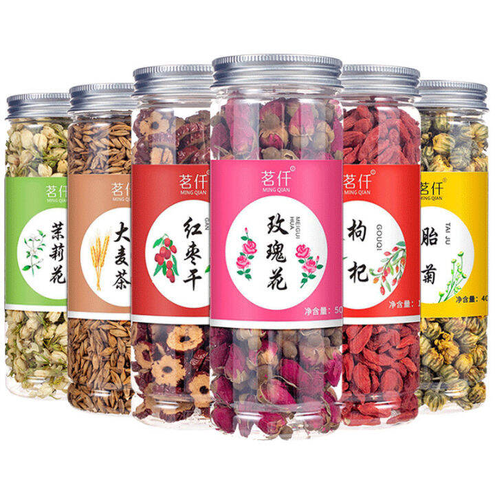 Canned arbitrary combinations of scented tea, herbal tea, rose flower