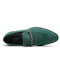 Men Suede Leather Loafers Cosplay Green Flats Slip-on Fashion Autumn Casual Moccasins Male Footwear Wedding Shoes Size 38-48