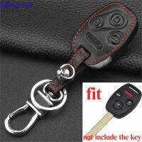 shangdjh jingyuqin maizhi Remote Car Key Leather Case Key Cover for Honda Accord CR-V Civic Insight Ridgeline 3 Buttons Panic