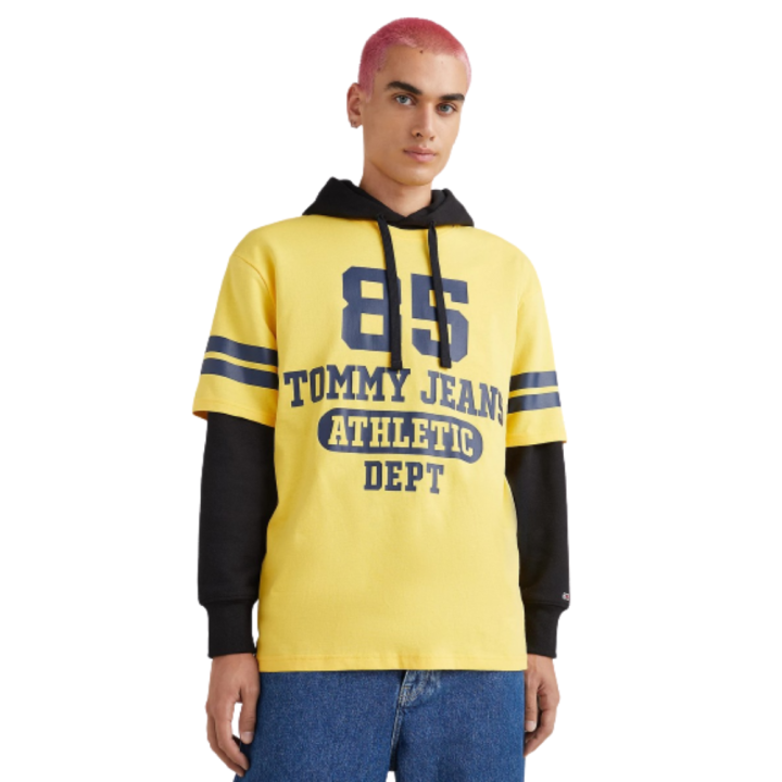 tommy-hilfiger-เสื้อยืดผู้ชาย-รุ่น-dm0dm15669-zfm-สีเหลือง