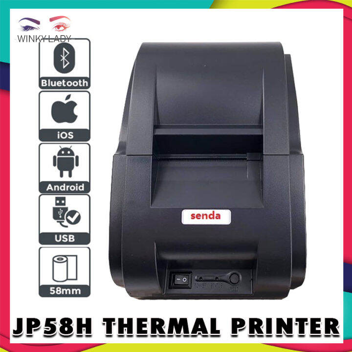 Senda Bluetooth / USB JP58H Thermal Receipt Printer for IOS + Android (Black) Lazada PH