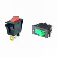 ‘；【=- Rocker Boat Switch SPST Red Green Illuminat Lamp 3 Pins 2 Positions ON/OFF 28X13mm Snap-In Panel Mount 10A 250VAC/15A 125VAC