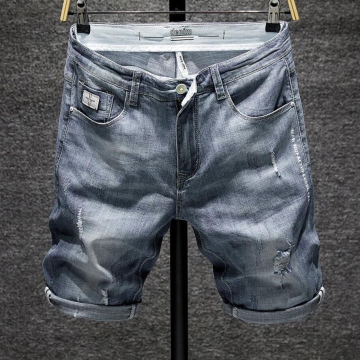 men-shorts-jeans-กางเกงยีนส์ผอม-กางเกงยีนส์-กางเกงยีนส์บุรุษ-กางเกงขาสั้น-กางเกงขาสั้นบุรุษ-กางเกงขาสั้นผ้ายีนส์-nz