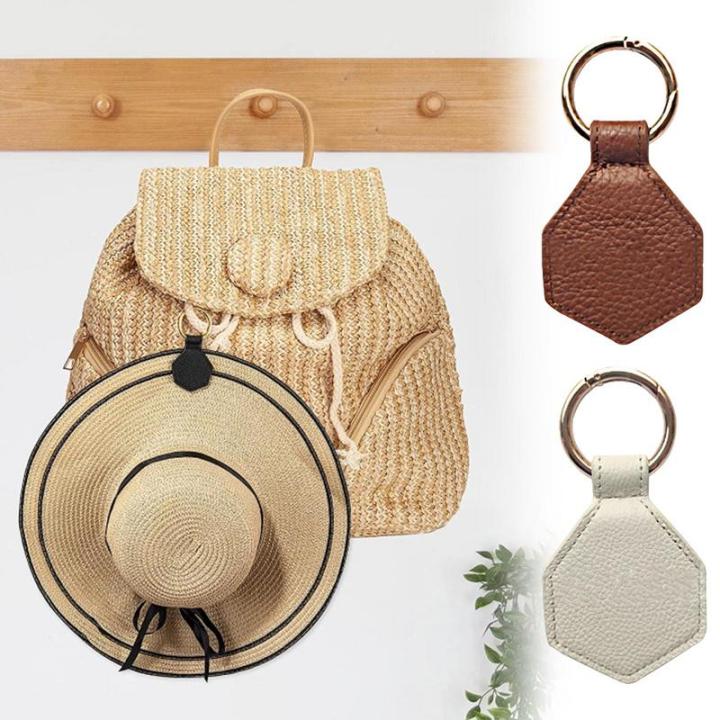 magnetic-hat-clip-on-bag-hat-keeper-clip-pu-handbag-hat-clip-hat-holder-on-backpacks-purses-for-travel-outdoor-practical-gadget-towels