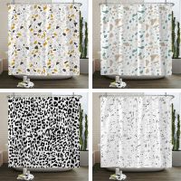 Modern Simple Mosaic Shower Curtain Waterproof Bath Curtains with 12 Hooks for Bathroom Home Decoration Polyester Fabric Screen
