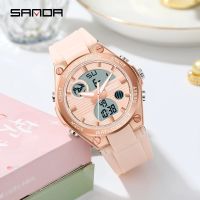 ZZOOI Luxury Womens wristwatch Quartz Waterproof Auto Date Watches Ladies Pink LED Digital Chronograph Sports Watch 2022 For Female