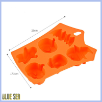 แม่พิมพ์6ช่องแม่พิมพ์เค้กฟักทองวันฮาโลวีนวันหยุดแม่พิมพ์ทำช็อคโกแลตฟักทอง Bluesea