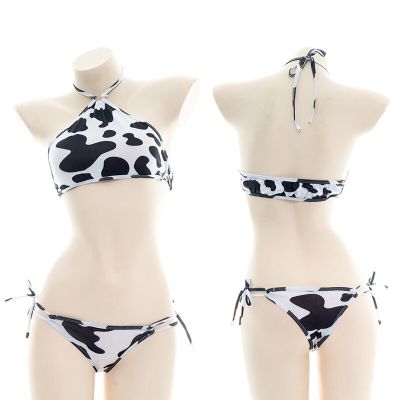 Sexy Lingerie Leopard Patent Cosplay Cow Adult Cosplay Erotic Costumes Bra Women Underwear