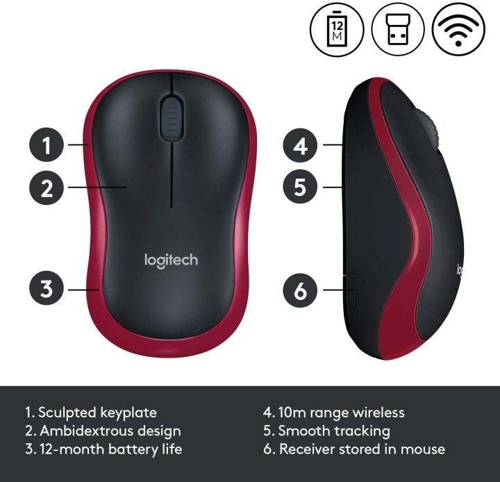 logitech-m185-wireless-mouse-red-เมาส์ไร้สาย-สีแดง-ของแท้-ประกันศูนย์-3ปี