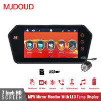 MJDOUD 7 "MP5 Player Monitor พร้อมกล้องและวิดีโอ HD กระจกมองหลังและกระจกมองหลังรถยนต์พร้อมกล้องระบบที่จอดรถ