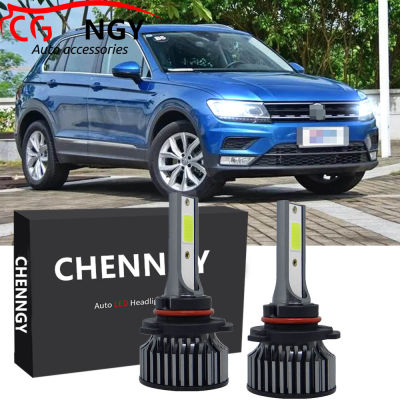 สำหรับ Volkswagen Tiguan (MK2),ปี2017-2022หลอดไฟหน้าไฟฉายคาดศีรษะ2018 2019ไฟหน้ารถมอเตอร์ไซค์แบบ LED 6000K ชุดหลอดไฟแทนที่ฮาโลเจน