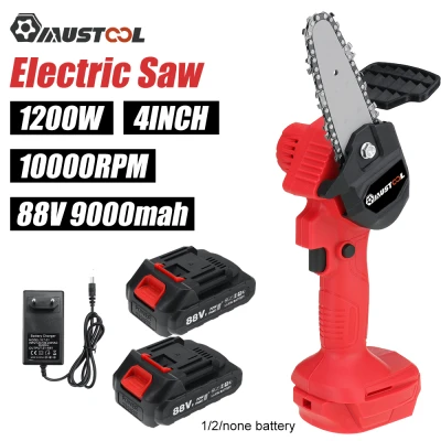 Mustool 1200W 4นิ้วไฟฟ้าไร้สาย Saw (2/1ไม่มี88V) เครื่องตัดไม้ One-Hand เลื่อยไม้เครื่องมือ10000Rpm สำหรับ Makita 18V แบตเตอรี่