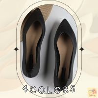 โอมากๆ?แฟชั่น รองเท้าคัชชูแฟชั่นหัวแหลม 4 สี หนังนิ่มสีพื้น เบอร์ 36-40 (75)