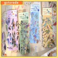 GOTORADE 12sheets สัตว์เลี้ยงสำหรับสัตว์เลี้ยง สติกเกอร์ติดผนัง หลากสี สติกเกอร์ลายมหาสมุทร สติกเกอร์ตกแต่งลาย สติ๊กเกอร์ลายแมงกะพรุน ดีไอวาย