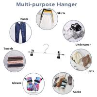 28.5*10cm Stainless Steel Nano-dipped Iron Trousers Distance Clothes Retractable Trousers Hanger Hanging Clip Non-slip Rack Type Clip I7U7