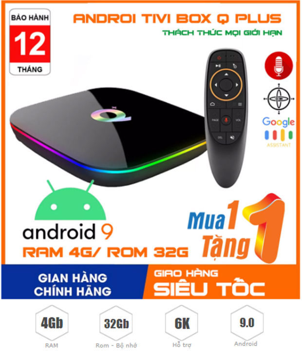 [kèm chuột bay] Android TV box RAM 4G Q Plus enybox (Q+) 6K phiên bản