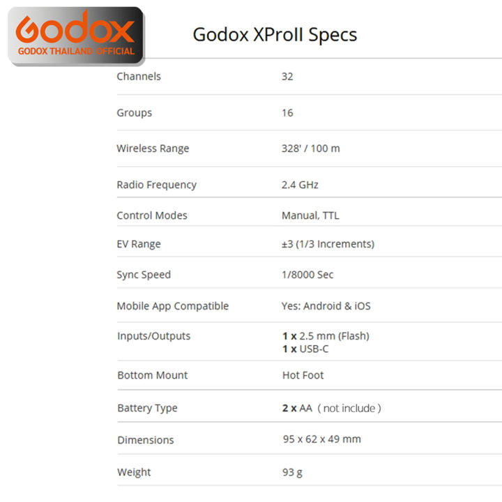 godox-trigger-xproii-ttl-wireless-flash-trigger-2-4ghz-รับประกันศูนย์-godox-thailand-3ปี-xpro-ii