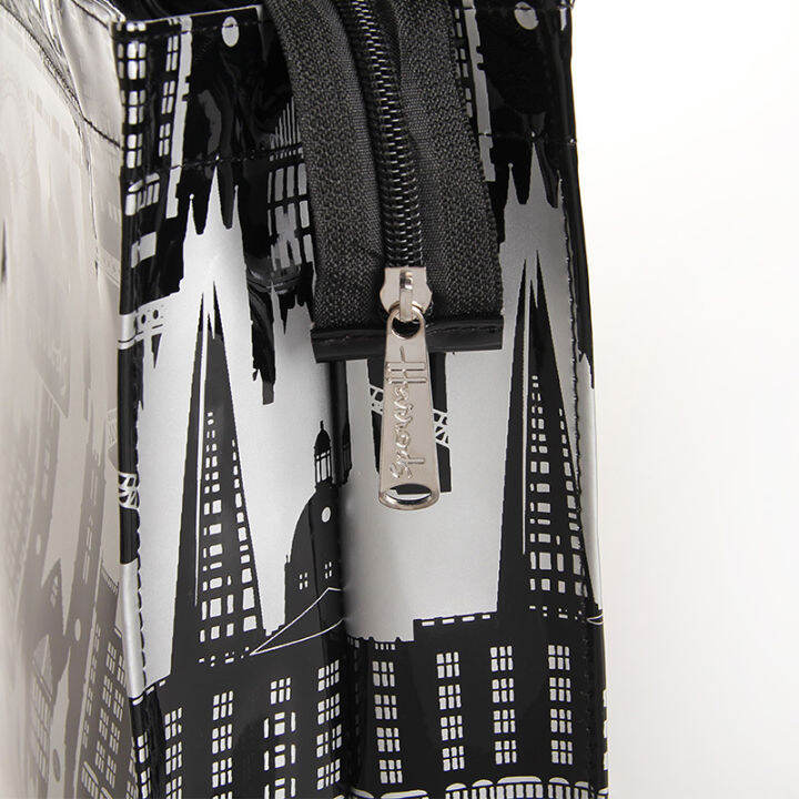 new-city-black-and-white-printing-womens-shopping-bag-eco-friendly-bag-waterproof-fashion-womens-bag-hand-bag-supply