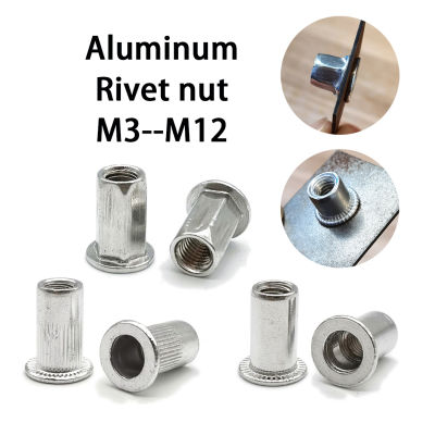 เกลียวอลูมิเนียม Rivet Nut Riveter Blind Rivnut M3 M4 M5 M6 M8 M10 M12 Round Cap พับ Nut Rivable Remachables Nuts-Shop5798325