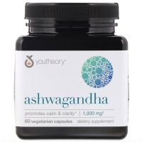 Youtheory, Ashwagandha 1000 mg 60 Vegetarian Capsules