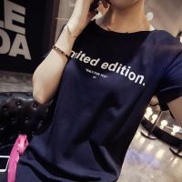 ✨felicelife✨Korean Women Short Sleeve O-neck Letter Print Loose Dress