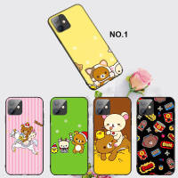 Casing หรับ iPhone 14 13 11 Pro Max 11 Mini 8+ 8 Plus Rilakkuma kawaii Cute Bear Pattern Phone เคสโทรศัพท์ อ่อนนุ่ม TPU Shockproof Black ปก