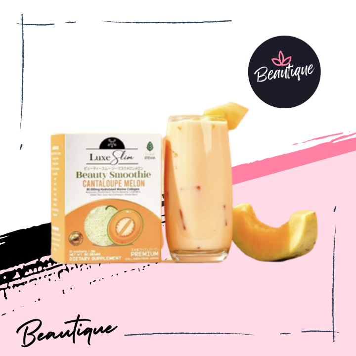 LUXE SLIM BEAUTY SMOOTHIE 80,000mg COLLAGEN DRINK CANTALOUPE MELON 10