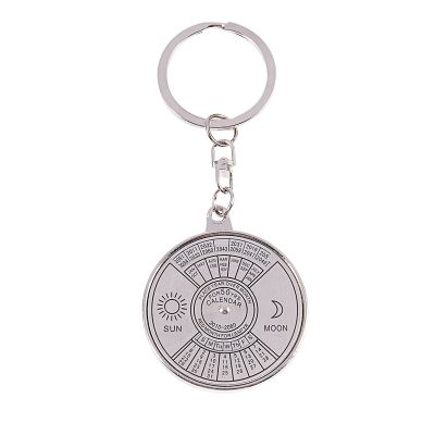 Perpetual Calendar Keyring Keychain Unique Metal Key Chain Ring 50 Years New Hot