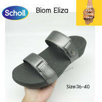 Scholl รองเท้าสกอลล์-ไบโอ เอลิซา Biom Eliza รองเท้าแตะ ผู้หญิง รองเท้าเพื่อสุขภาพ นวัตกรรม Biomechanics สีตะกั่ว size: 36-40