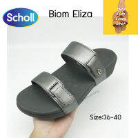 Scholl รองเท้าสกอลล์-ไบโอ เอลิซา Biom Eliza  รองเท้าแตะ ผู้หญิง รองเท้าเพื่อสุขภาพ นวัตกรรม Biomechanics สีตะกั่ว size: 36-40