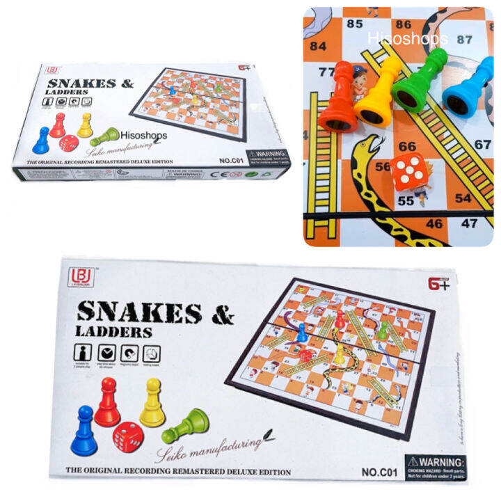 พร้อมส่ง SNAKE AND LADDERS GAME เกมส์บันไดงู เกมส์กระดานสนุกสนาน สร้าง ...