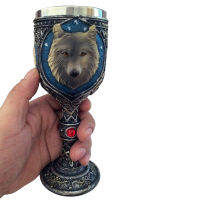 3D Totem หัวหมาป่าถ้วยดื่มถ้วยโครงกระดูก Chalice สะสมตกแต่งบ้าน Perfect Wolf Decor สำหรับ Halloween Party