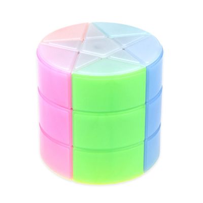 YJ Yongjun Rainbow Cylinder 3x3 Magic Cube Puzzle 3x3x3 Cubo Magico Educational Toys For Students 7 Colorful Star Octagon Brain Teasers
