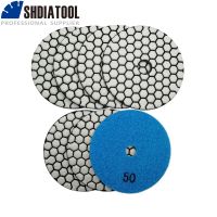 SHDIATOOL 7pcs 4inches 50 Dry Diamond Polishing Pads Diameter 100MM Resin Bond Diamond Flexible Polishing Pads