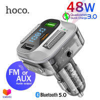 Hoco E75 48W อุปกรณ์รับสัญญาณบลูทูธในรถยนต์ AUX Bluetooth PD30W + QC3.0 18W เครื่องส่งสัญญาณ FM แฮนด์ฟรี จอแสดงผล Bravery Car Bluetooth FM Transmitter