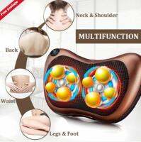 Electronic Multifunction body massage pillow car home dual หมอนนวดคอและไหล่ ใช้ไฟได้ 2 ระบบ บ้าน/รถ หัวนวด 8 ลูก