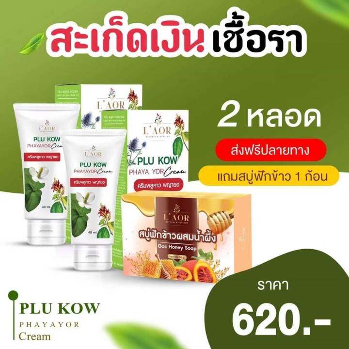 โปรพิเศษ-ครีมพลูคาว-พญายอ-ขนาด-40ml-2-หลอดราคาพิเศษ-เหมาะกับผู้ที่มีปัญหาโรคผิวหนัง-แก้สิวเม็ดผดผื่นคัน-รักษาเริม-งูสวัด