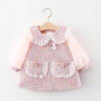 2022 Baby Girls Dress Korean Style Pacthwork Long Sleeve Cute Princess Lace Dresses For Children Little Girls Clothes Toddler  by Hs2023