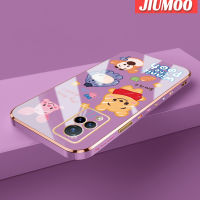 เคส JIUMOO สำหรับ Vivo V21 4G V21 5G V21s 5G ลายการ์ตูนยิ้มสัตว์ใหม่กรอบสี่เหลี่ยมพื้นผิวเคสซิลิกาเจลกันกระแทกเคสมือถือฝาครอบป้องกันเลนส์กล้องถ่ายรูปรวมทุกอย่าง