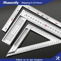 Manooby 15/30ซม. เครื่องมือวัดไม้บรรทัดงานไม้เครื่องมือวัดแผ่นสแตนเลสสี่เหลี่ยมสำหรับการสร้างเครื่องมืองานไม้กรอบ