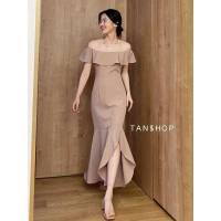 TANSSHOP - Graylish Brown Dress เดรสออกงาน #D1054