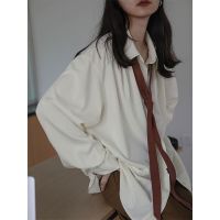 Deeptown Vintage Women Blouse Oversized Harajuku Chic Basic Korean Style with Tie Long Sleeve Shirt Loose Aesthetic Retro Female