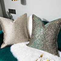 DUNXDECO Cushion Cover Decorative Pillow Case Modern Simple Luxury Leaf Jacquard Champagne Coussin Sofa Chair Square Bedding