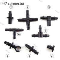 50pcs 4/7mm Tube Tee plug Barb Connector Garden Gardening Hose Watering Drip Irrigation T Adapter Splitter Garden Water YB21TH