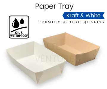 50pcs] Disposable Paper Food Tray/Snack Plate/Bekas Kertas Pakai