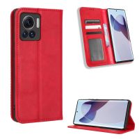 SmartPhonemall For Motorola Moto X30 Pro 5G / Edge 30 Ultra Magnetic Buckle Retro Texture Leather Phone Case(Red)