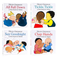 All fall down / say goodnight / tickle, tickle / clap hands 4 English original picture books illustrator Helen oxenbury parent-child interactive bedtime books for young children cardboard books