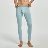 2022 New Fashion Trendy Brand Mens Long Johns Seobean Xibinyuan Square Blue Solid Color Mens Warm Pants Wholesale