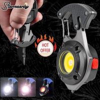 ☈✷❈ LED Micro Flashlight Pocket Keychain Flashlights USB Rechargeable Torch Strong Magnet Screwdriver Hammer Outdoor Emergency Lamp