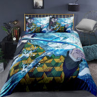 Demon Slayer Duvet Cover Demon Blade Anime Printed Bedding Set 3 Pieces Include 1 Duvet Cover 2 Pillowcases Kids Bed Cover Set